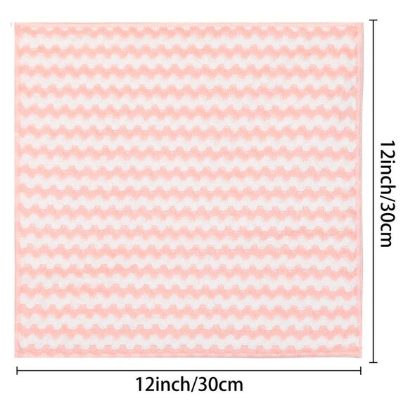 12 Pack Absorbent Reusable and Washable Clean Cloth 12" x 12" Pink - Picture 3 of 6